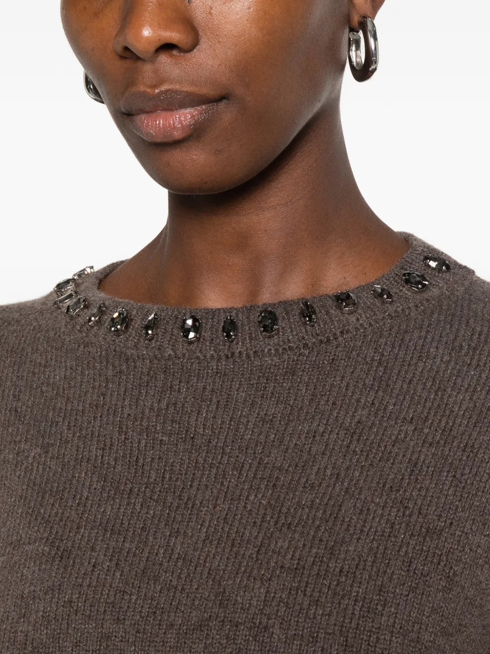 Liviana Conti crystal-embellished sweater Bruin