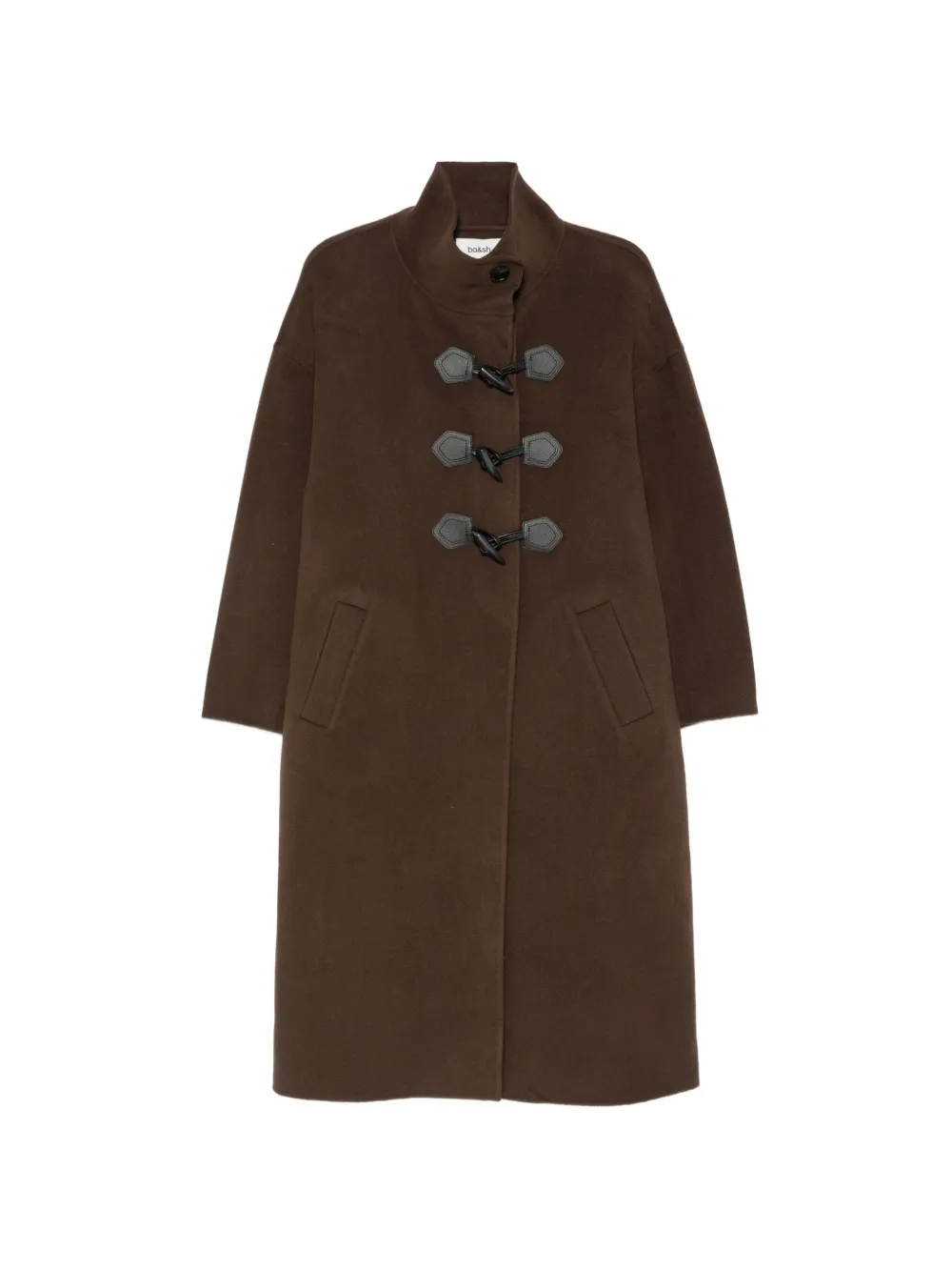 Ba&Sh Kaya toggle-fastening funnel-neck coat - Brown