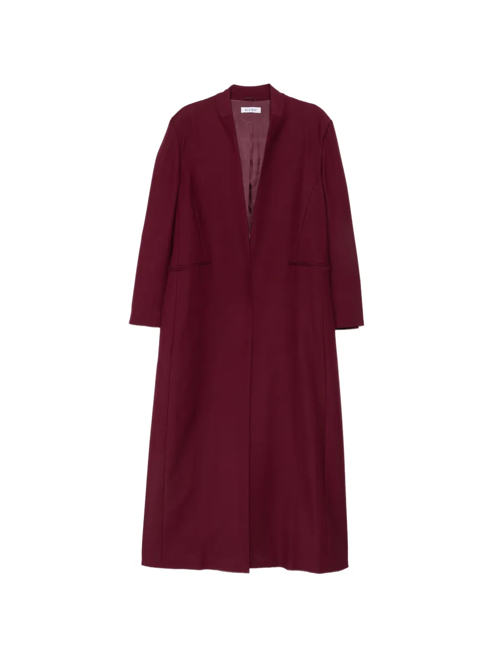 ELY ELY collarless open-front coat - Red