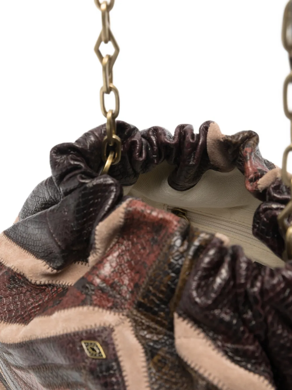 Ba&Sh snakeskin-effect patchwork shoulder bag Bruin