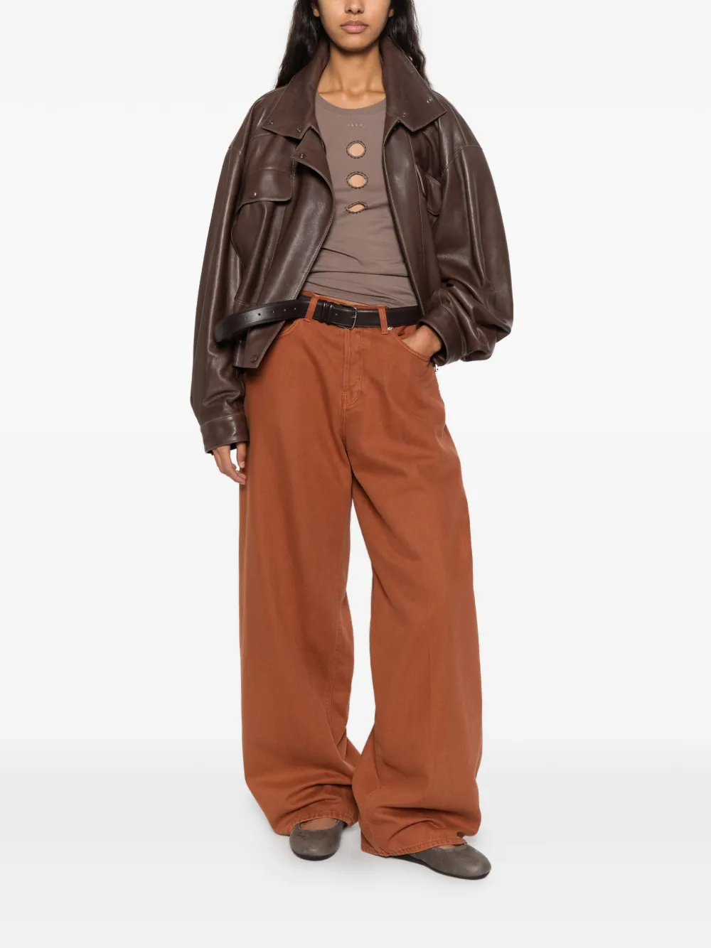 Haikure Bethany wide-leg jeans Bruin
