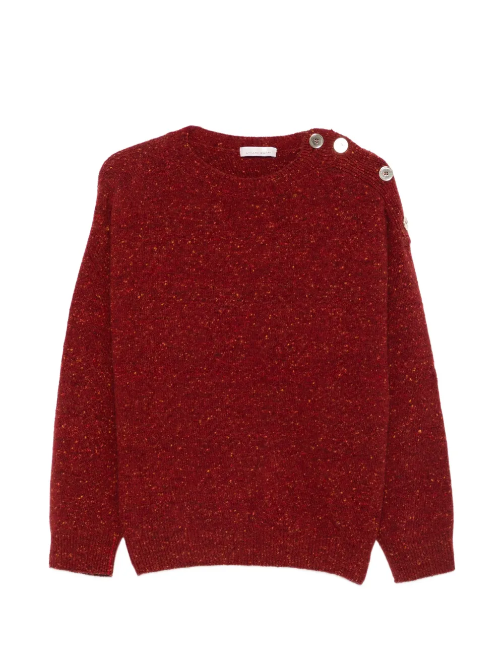 Liviana Conti button-detailed flecked sweater - Rot