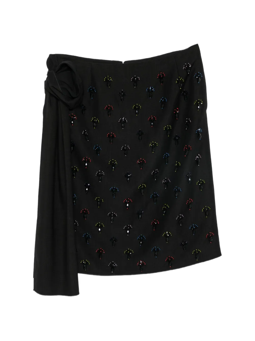 Nº21 crystal-embellished draped midi skirt - Schwarz