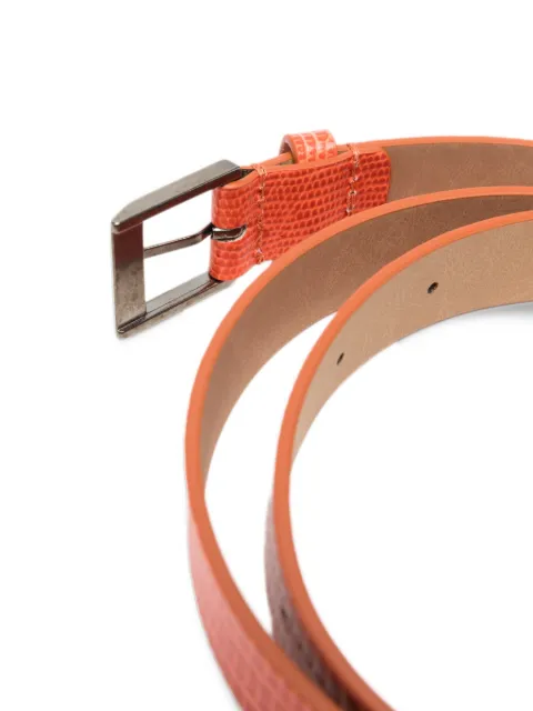 Iceberg lizard-effect buckle-fastening belt