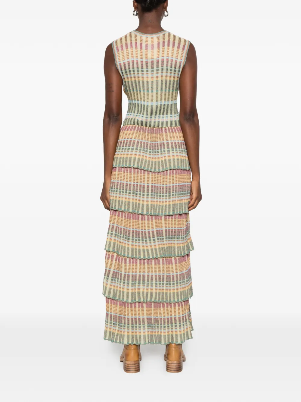 Cecilia Prado twist-detail tiered maxi dress Beige