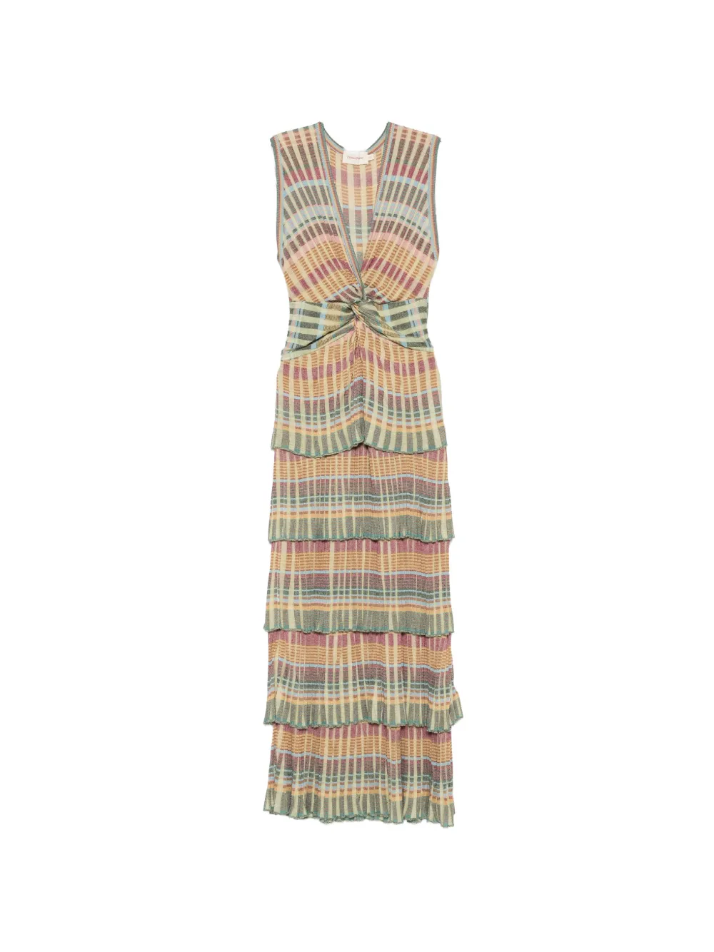 Cecilia Prado twist-detail tiered maxi dress Beige