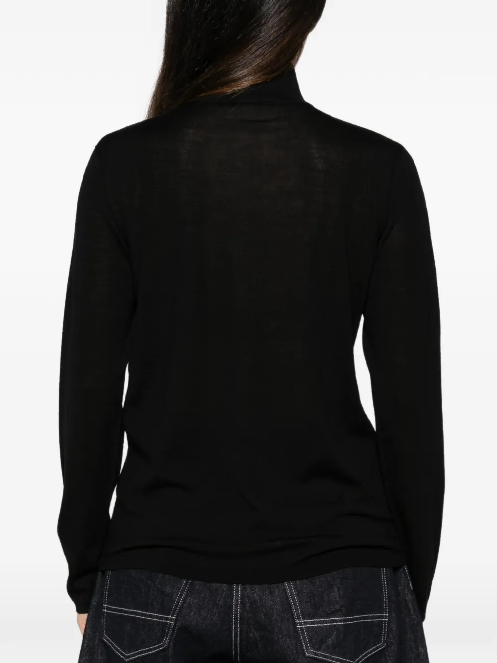 Liviana Conti high-neck button-up sweater Zwart