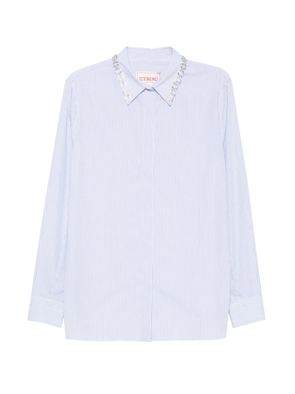 Iceberg embellished striped shirt - Weiß