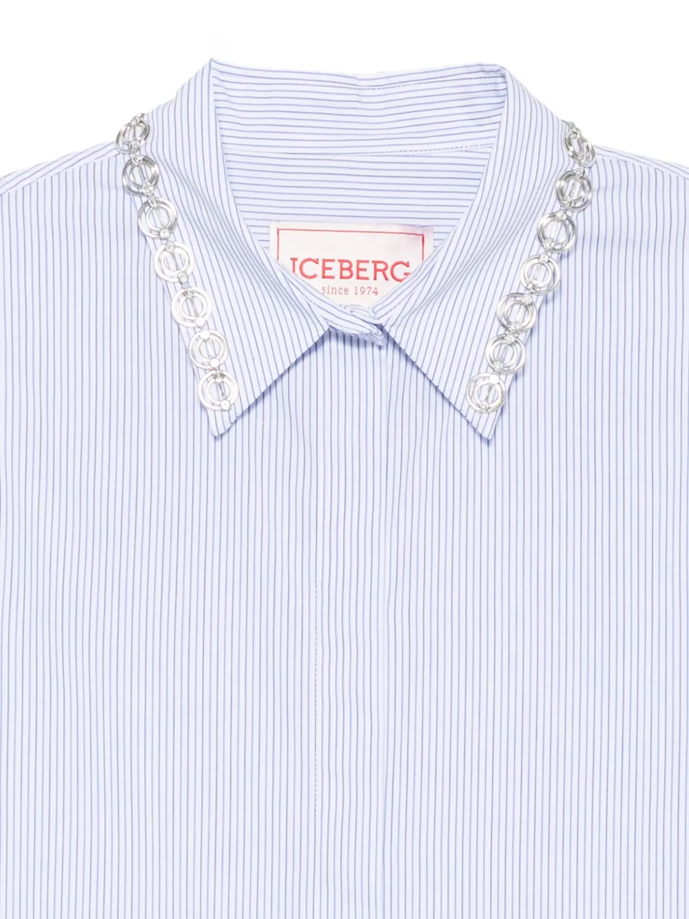 Iceberg embellished striped shirt Wit
