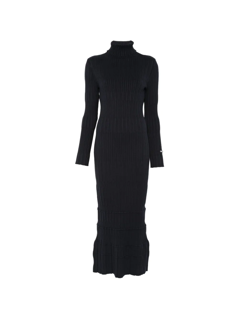 Iceberg ribbed-knit roll-neck maxi dress Zwart