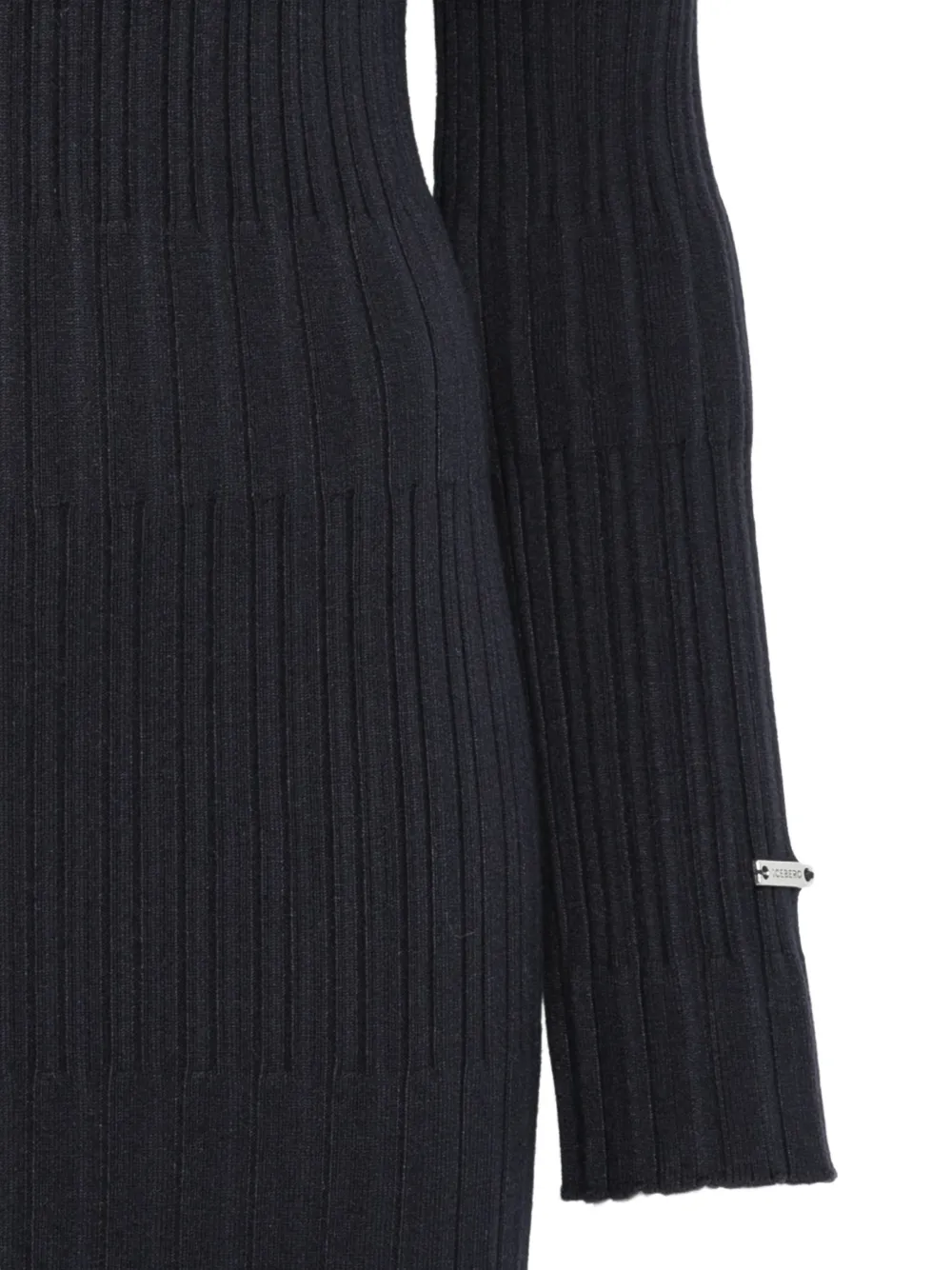 Iceberg ribbed-knit roll-neck maxi dress Zwart