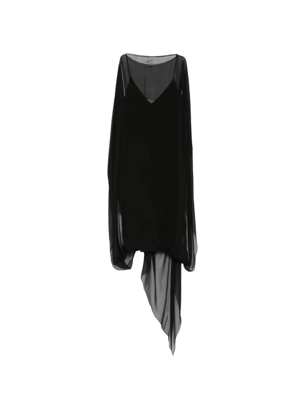 Nº21 sheer cape-overlay dress - Black