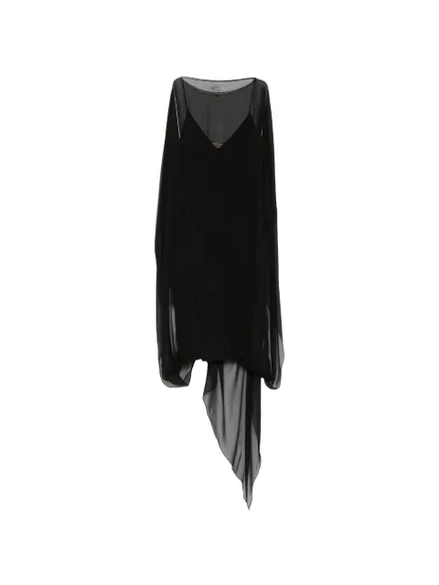 Nº21 sheer cape-overlay dress
