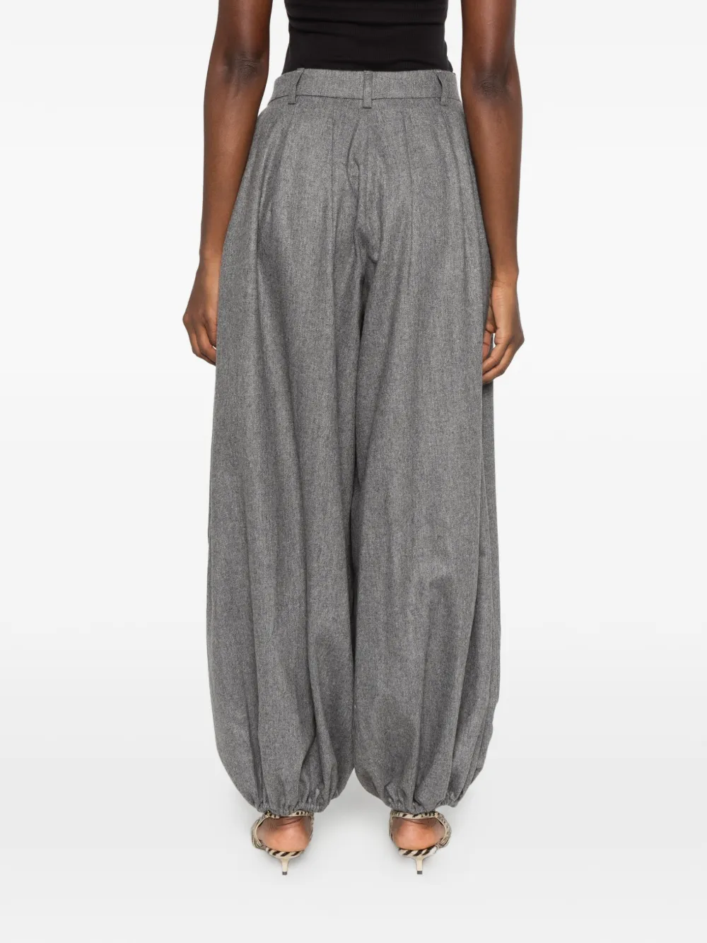 THELATEST pleated elasticated-cuff trousers Grijs