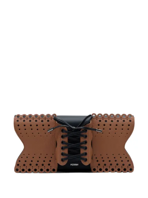 Perrin Paris Le Corset Perforé lace-up clutch bag