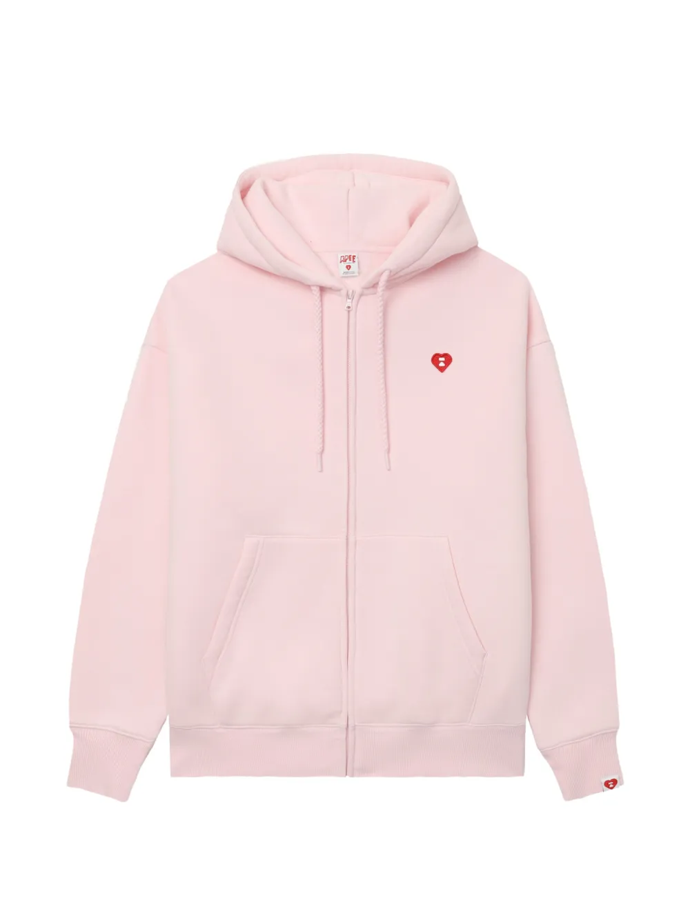 APEE™ by *A BATHING APE heart-patch zip-up hoodie Roze