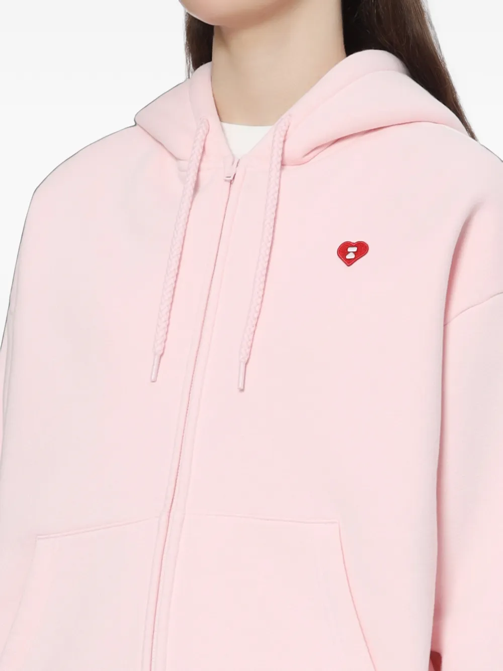 APEE™ by *A BATHING APE heart-patch zip-up hoodie Roze