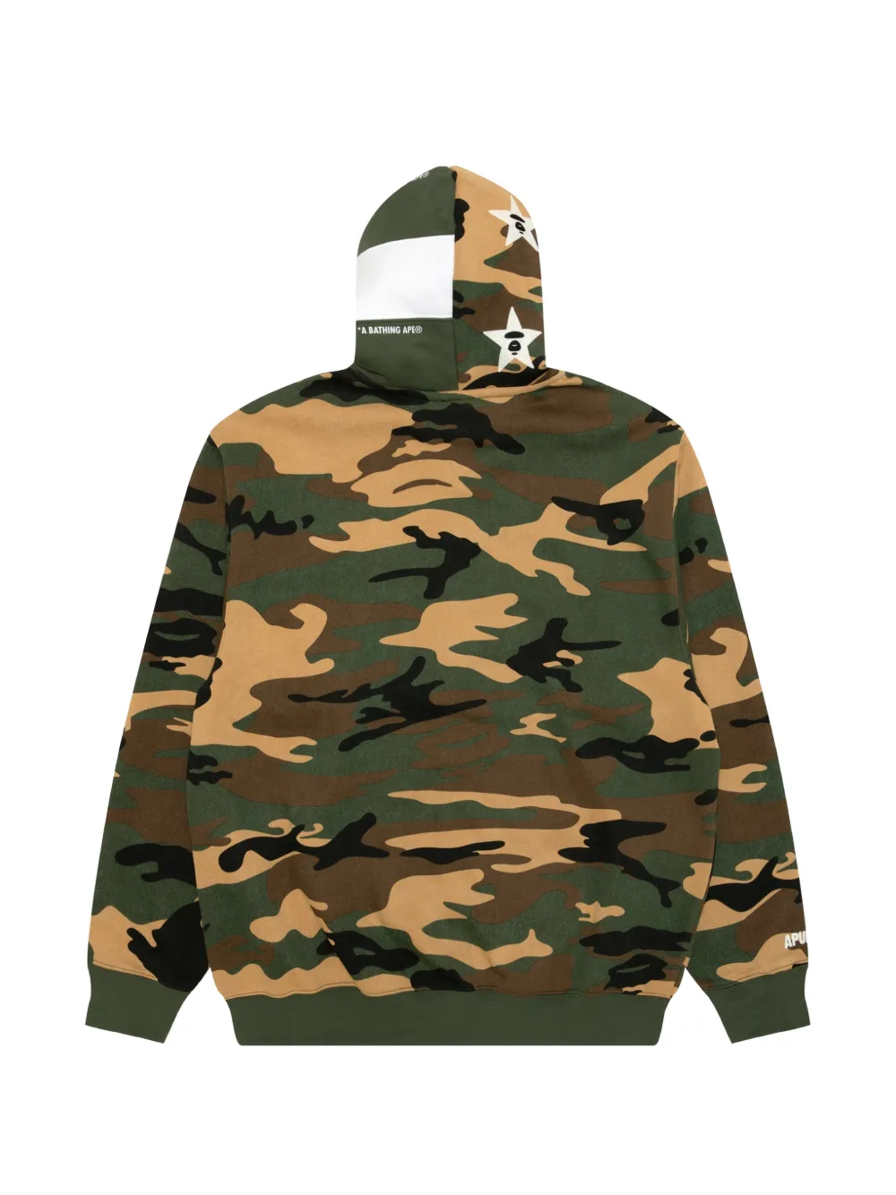 AAPE BY *A BATHING APE camouflage-print zip-up hoodie Groen