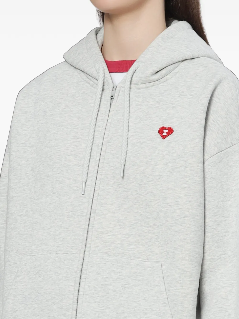 APEE™ by *A BATHING APE heart-patch zip-up hoodie Grijs