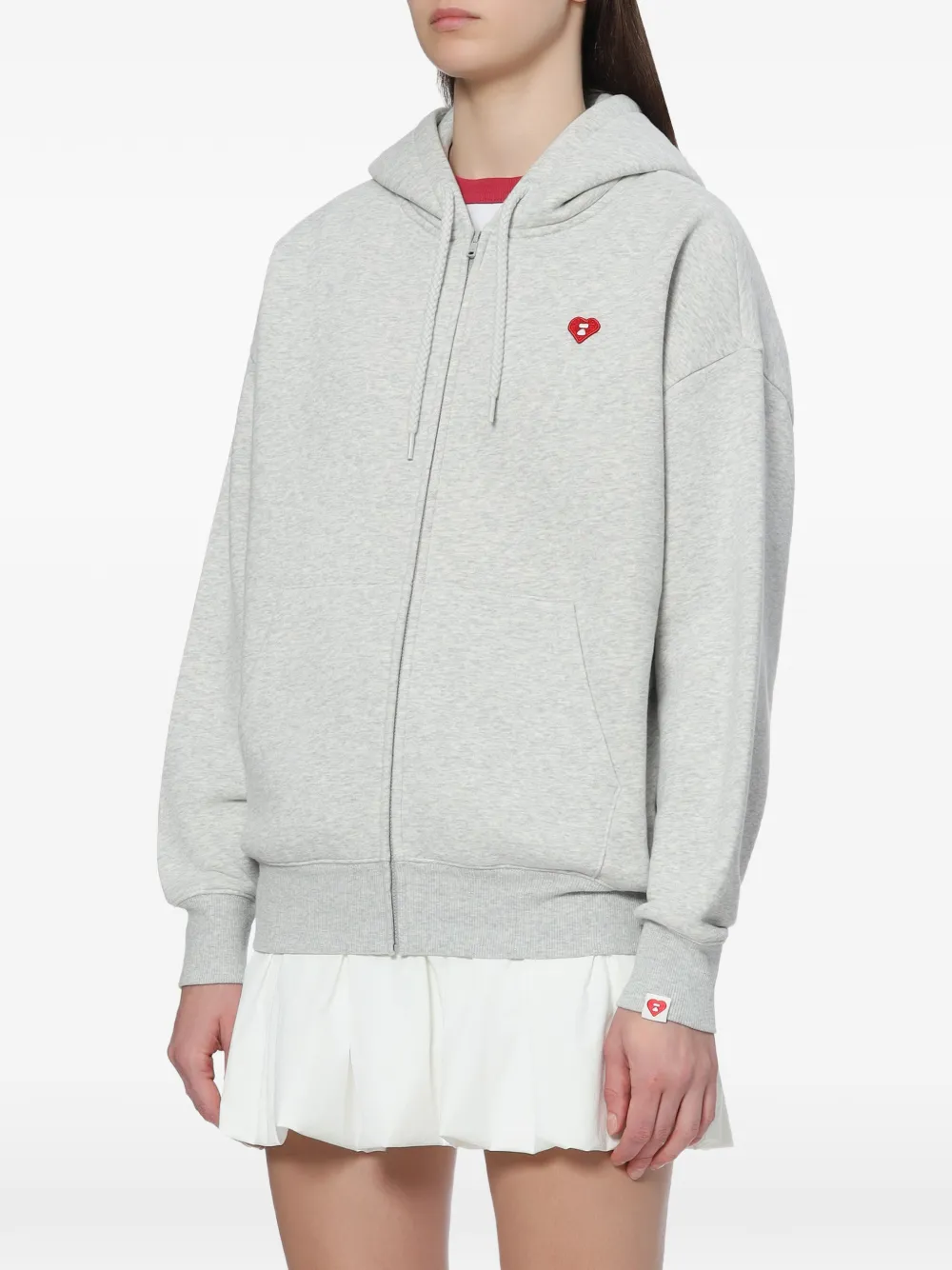 APEE™ by *A BATHING APE heart-patch zip-up hoodie Grijs
