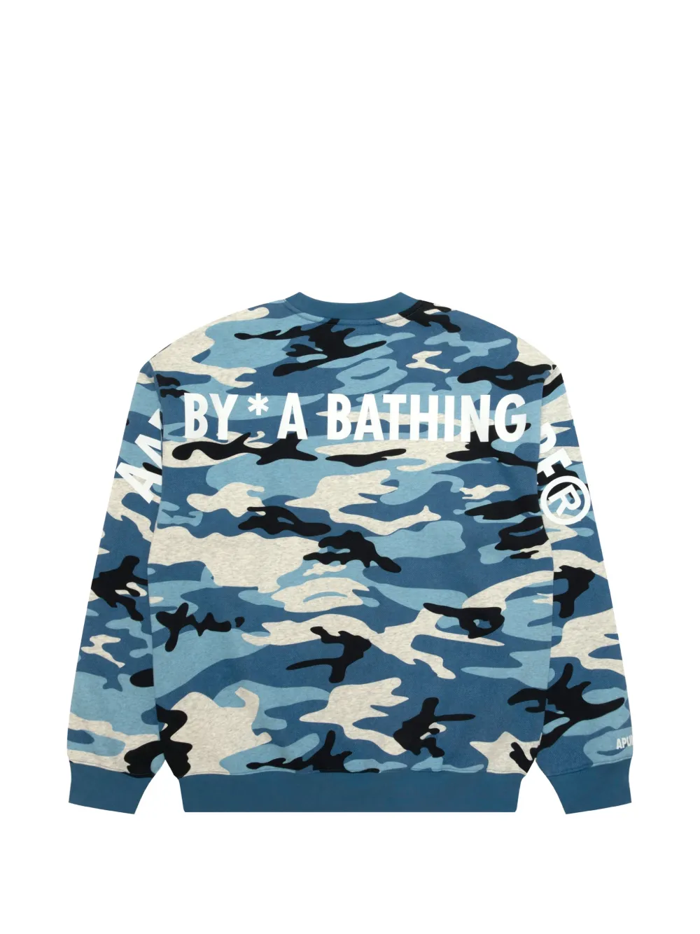 AAPE BY *A BATHING APE camouflage-print logo-print sweater Blauw