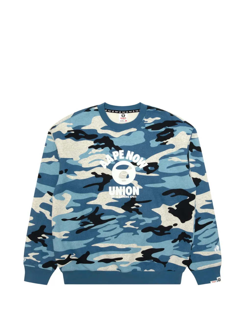 AAPE BY *A BATHING APE® camouflage-print logo-print sweater - Blu