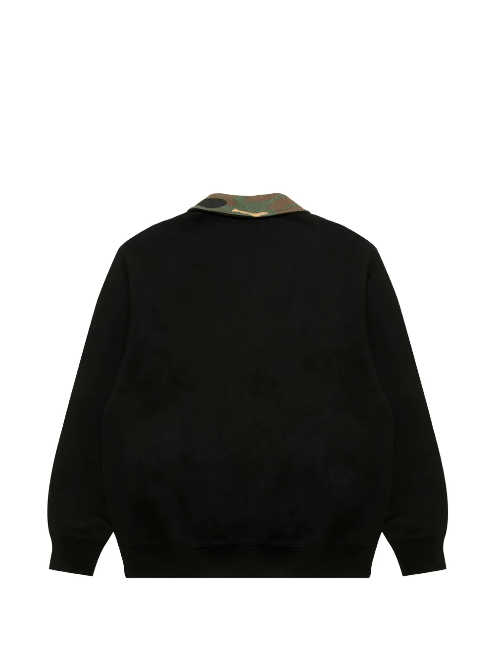 AAPE BY *A BATHING APE camouflage-collar logo-print sweater Zwart