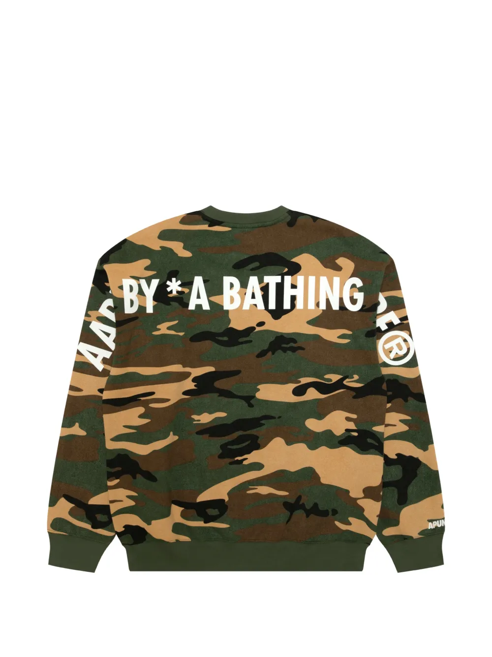 AAPE BY *A BATHING APE camouflage-print logo-print sweater Groen