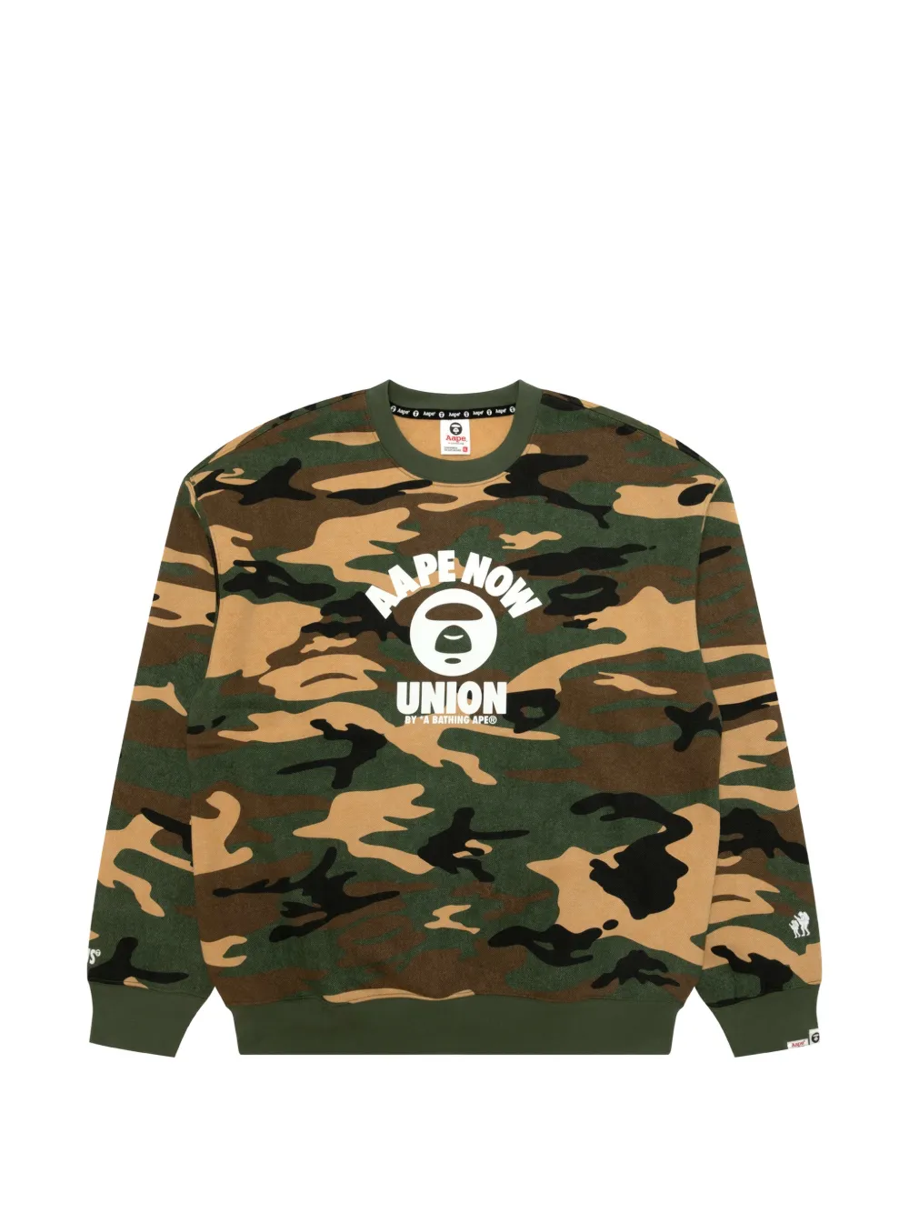 AAPE BY *A BATHING APE® camouflage-print logo-print sweater - Verde