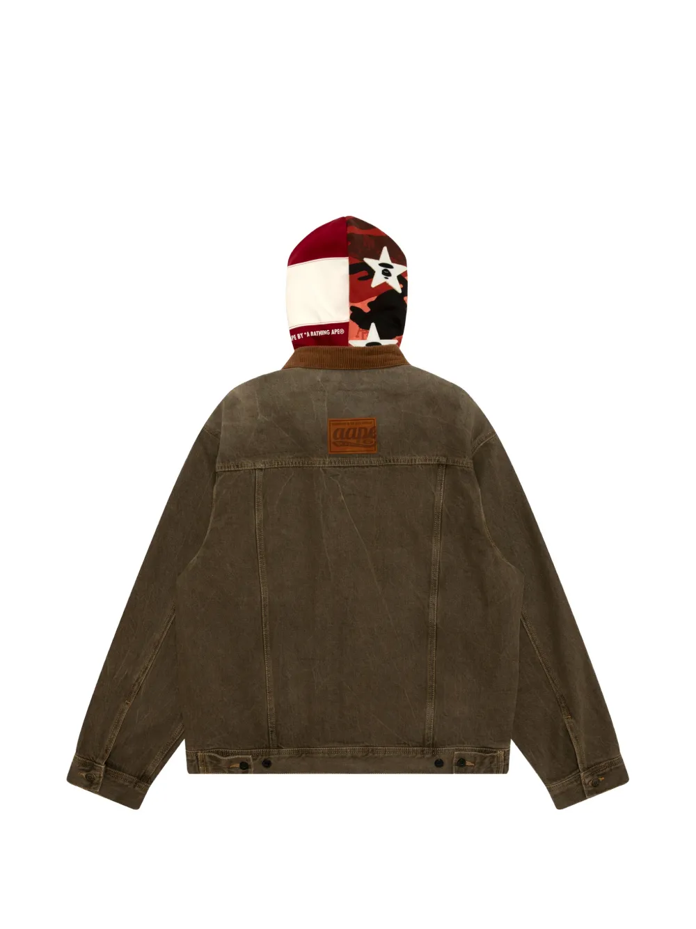 AAPE BY *A BATHING APE corduroy-collar denim jacket Bruin