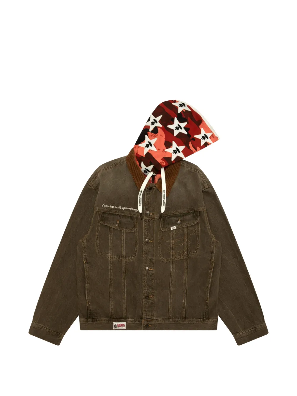 AAPE BY *A BATHING APE corduroy-collar denim jacket Bruin