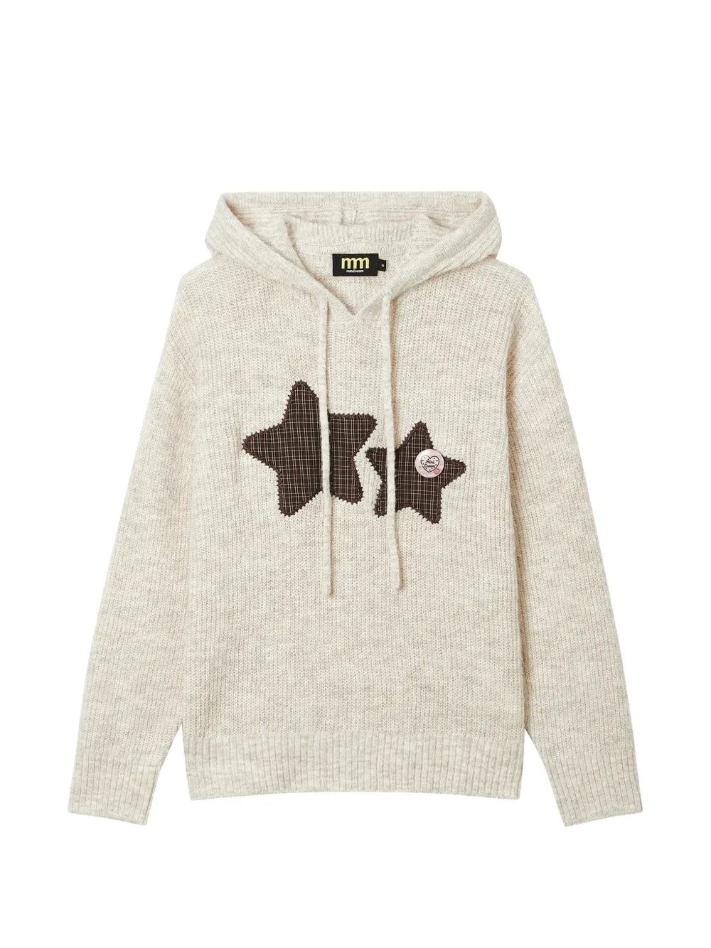 Mini Cream Felpa con design patchwork - Toni neutri