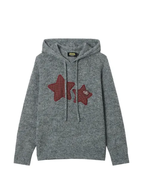 Mini Cream star-patchwork hoodie