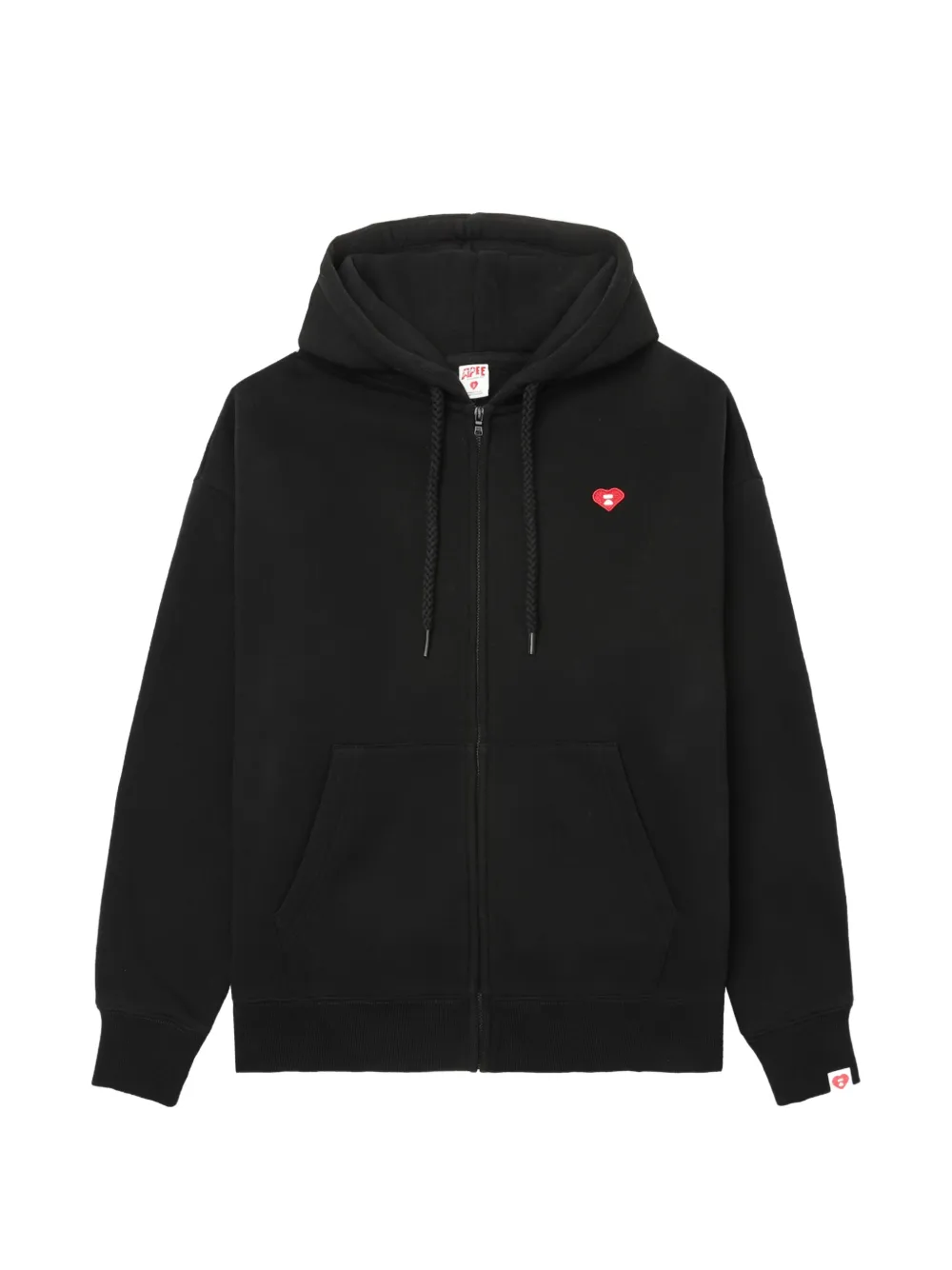 APEE™ by *A BATHING APE heart-patch zip-up hoodie Zwart