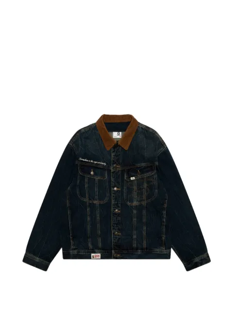 AAPE BY *A BATHING APE® corduroy-collar hooded denim jacket