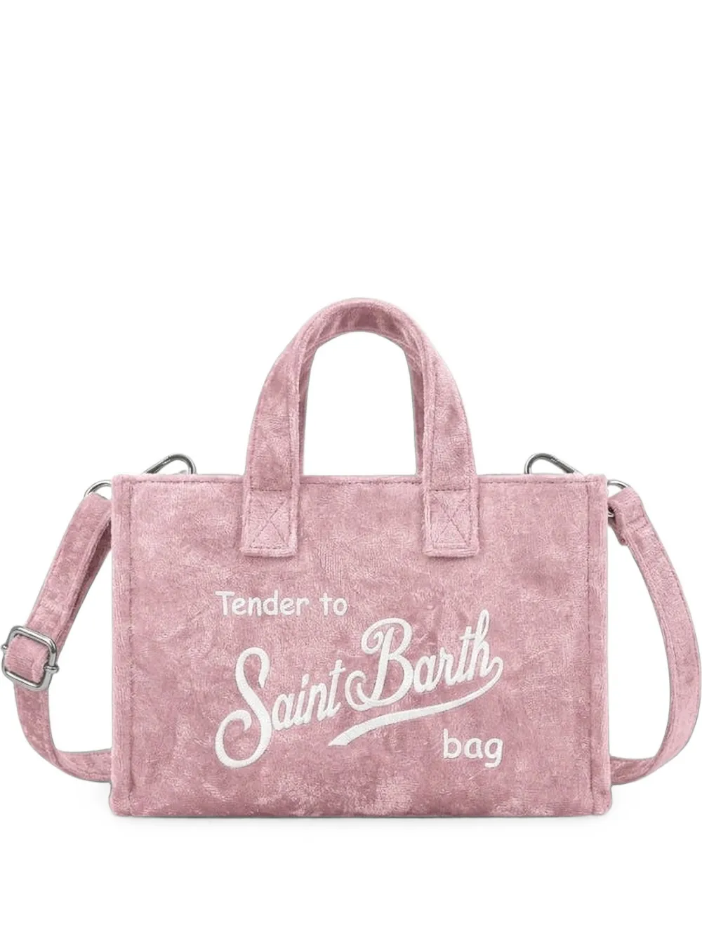 MC2 Saint Barth logo-embroidered velvet mini bag