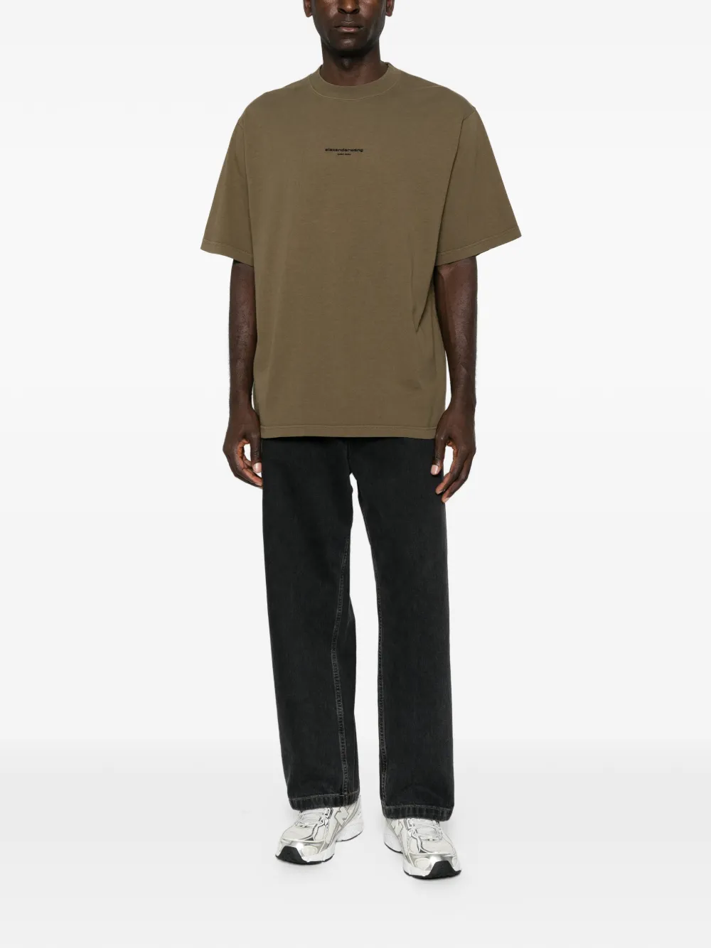 Alexander Wang Oversized T-shirt met logo-print Groen