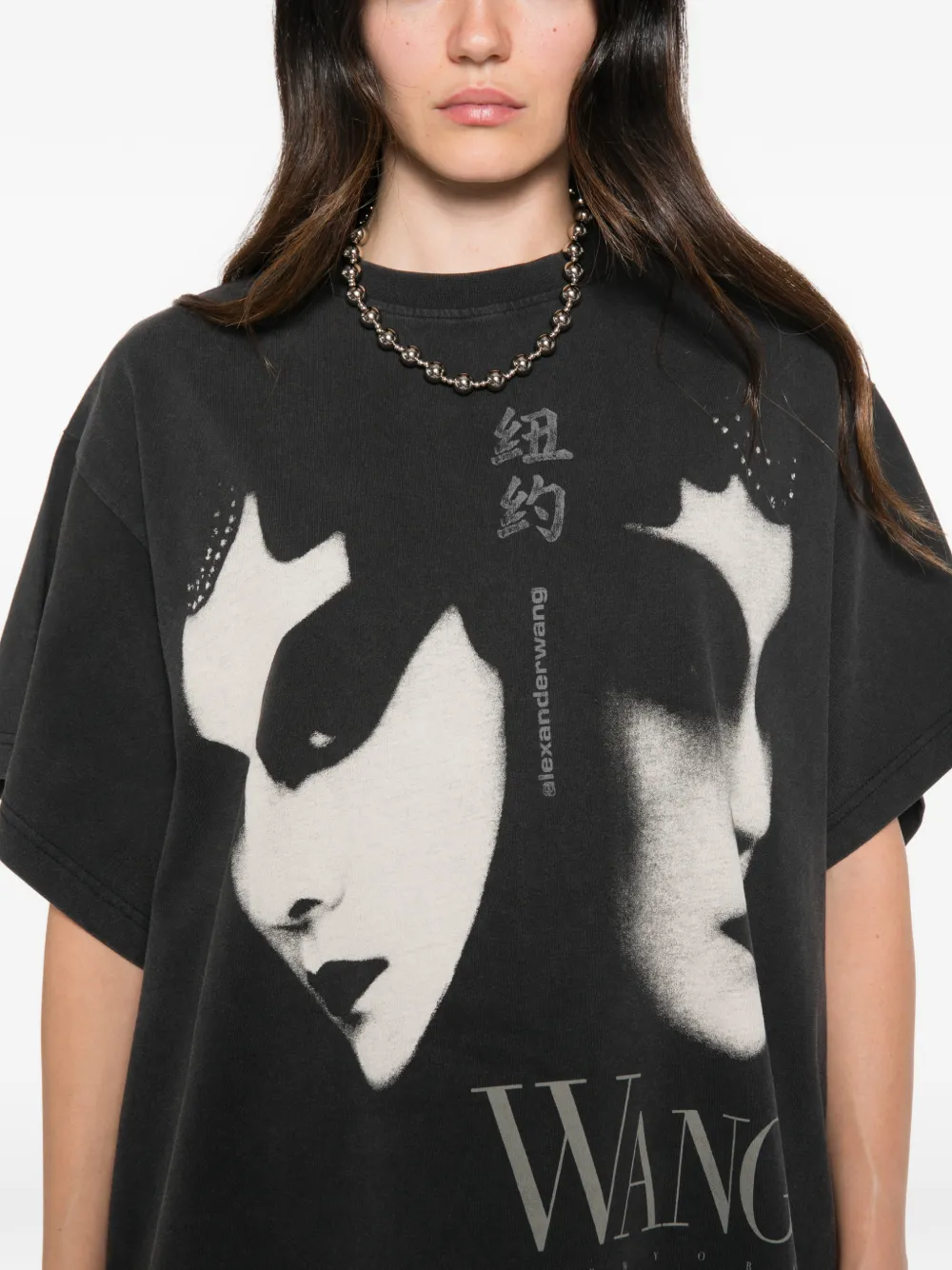 Alexander Wang T-shirt met grafische print Zwart
