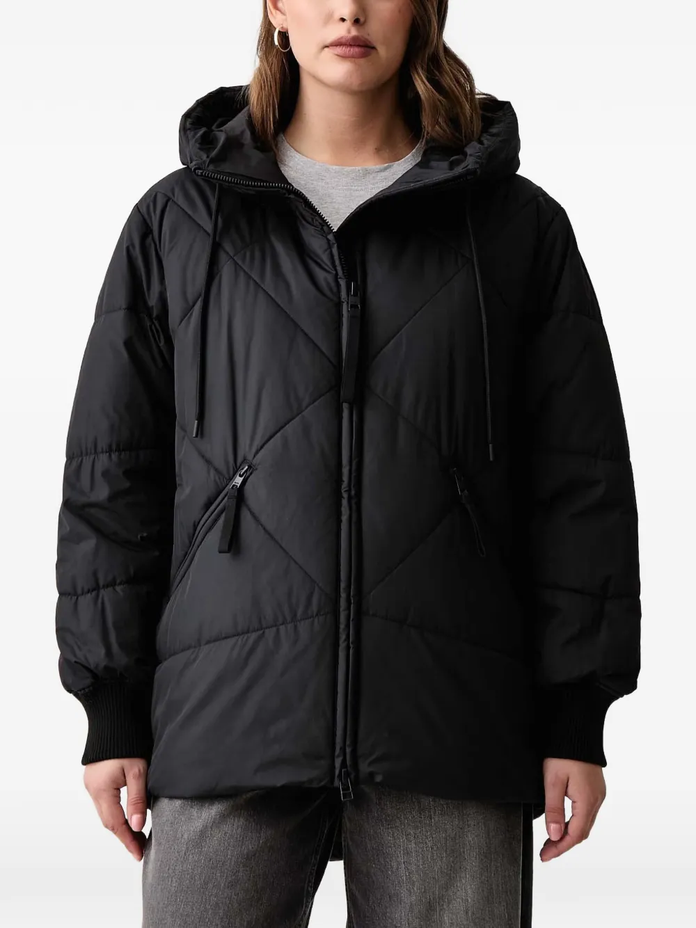Marc O'Polo quilted hooded jacket - Nero