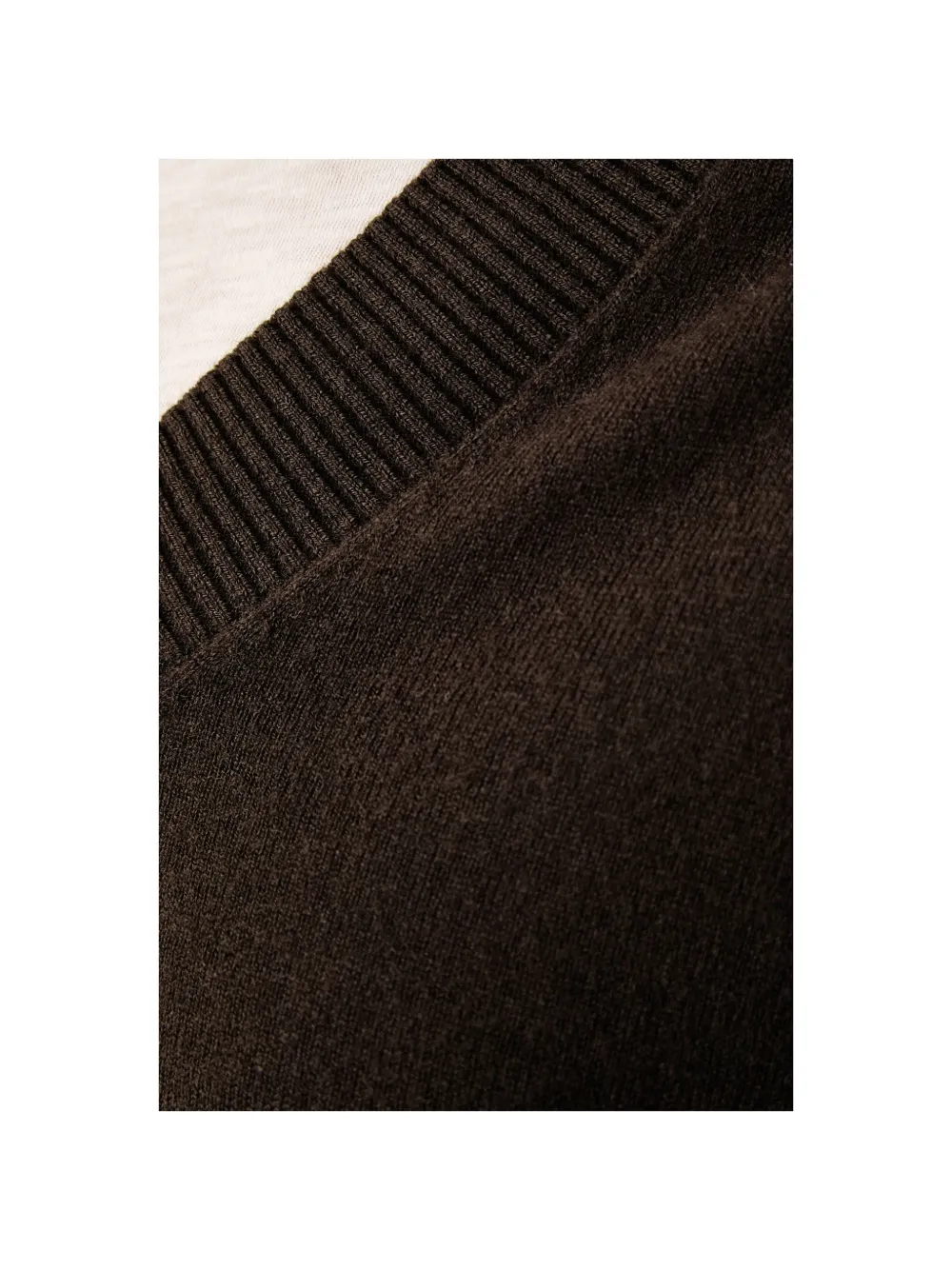 Marc O'Polo V-neck rolled-edge sweater Bruin
