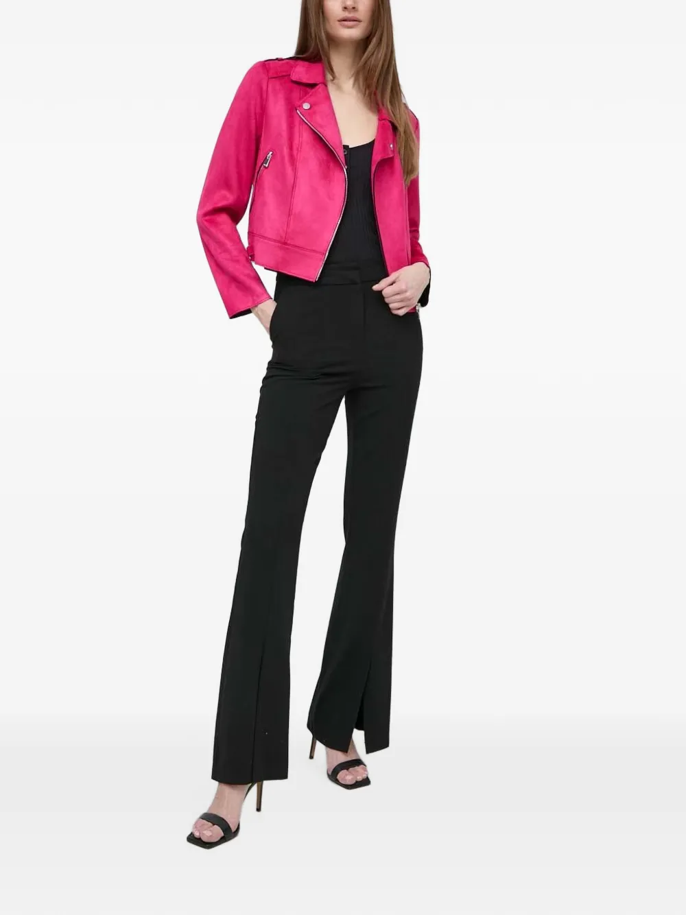 Morgan Bikerjack met asymmetrische rits Roze