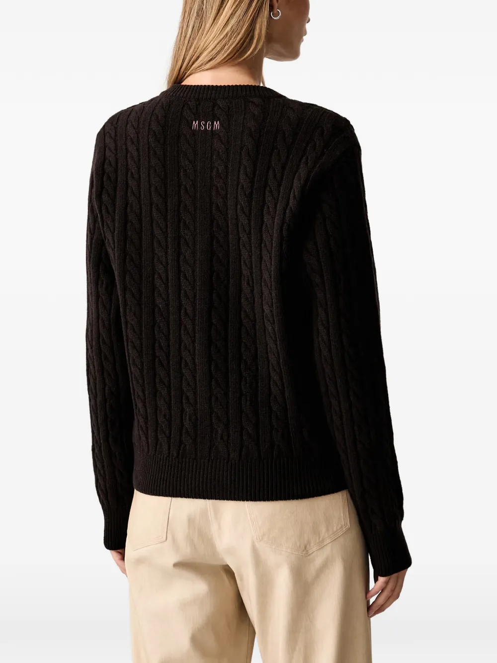 MSGM Kabelgebreid vest Bruin