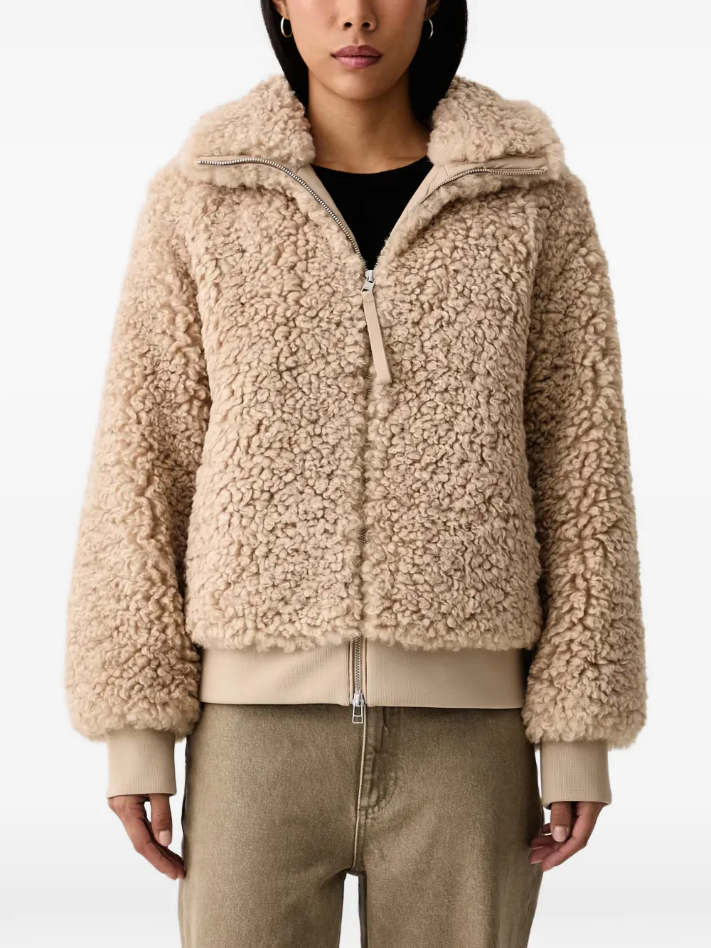 Marc O'Polo teddy-texture zip-up jacket - Toni neutri