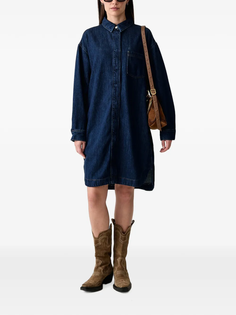 Marc O'Polo patch-pocket mini shirt dress - Blue