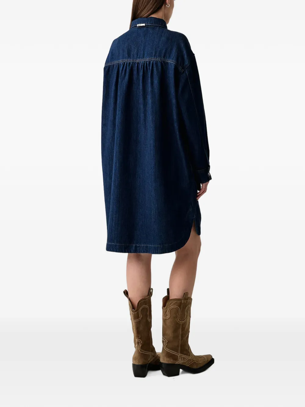 Marc O'Polo Mini-blousejurk met opgestikte zak Blauw