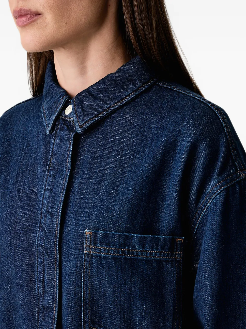 Marc O'Polo Mini-blousejurk met opgestikte zak Blauw
