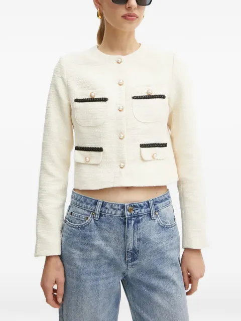 Morgan Vaker bouclé-knit cropped tweed jacket