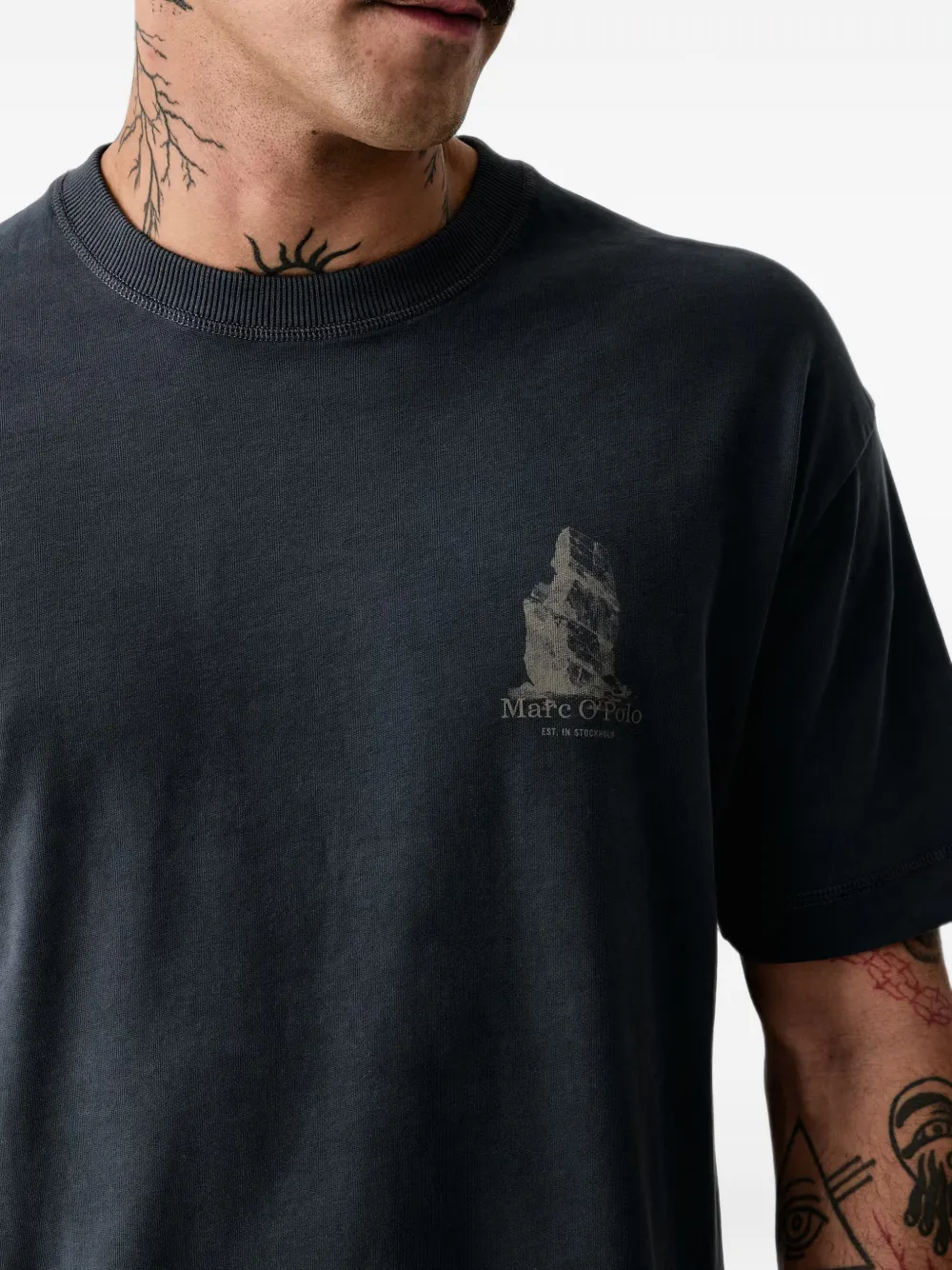 Marc O'Polo graphic-print T-shirt Grijs