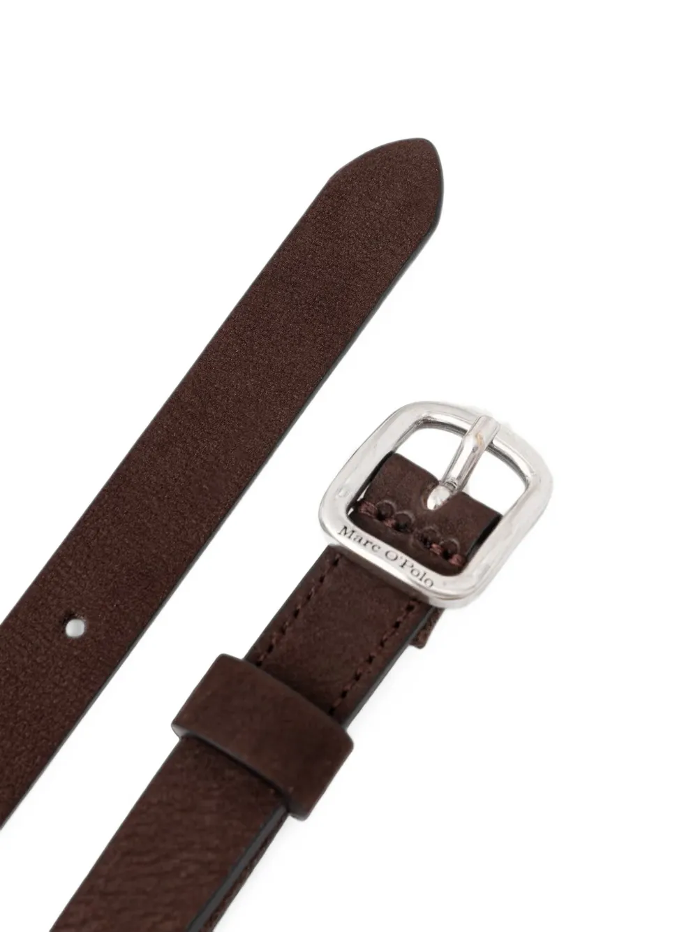 Marc O'Polo Hanny riem van nubuckleer met gespsluiting Bruin