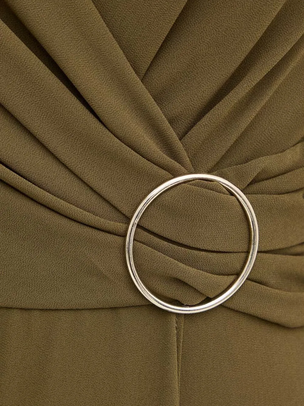 Morgan Asymmetrische midi-jurk met ringdetail Groen